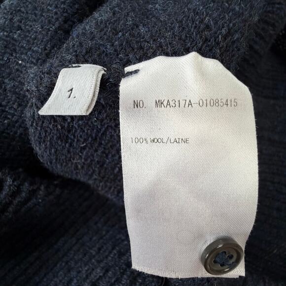 THOM BROWNE: Men's Navy Shetland Wool Crew Pullover - 1 - Picture 6 of 9